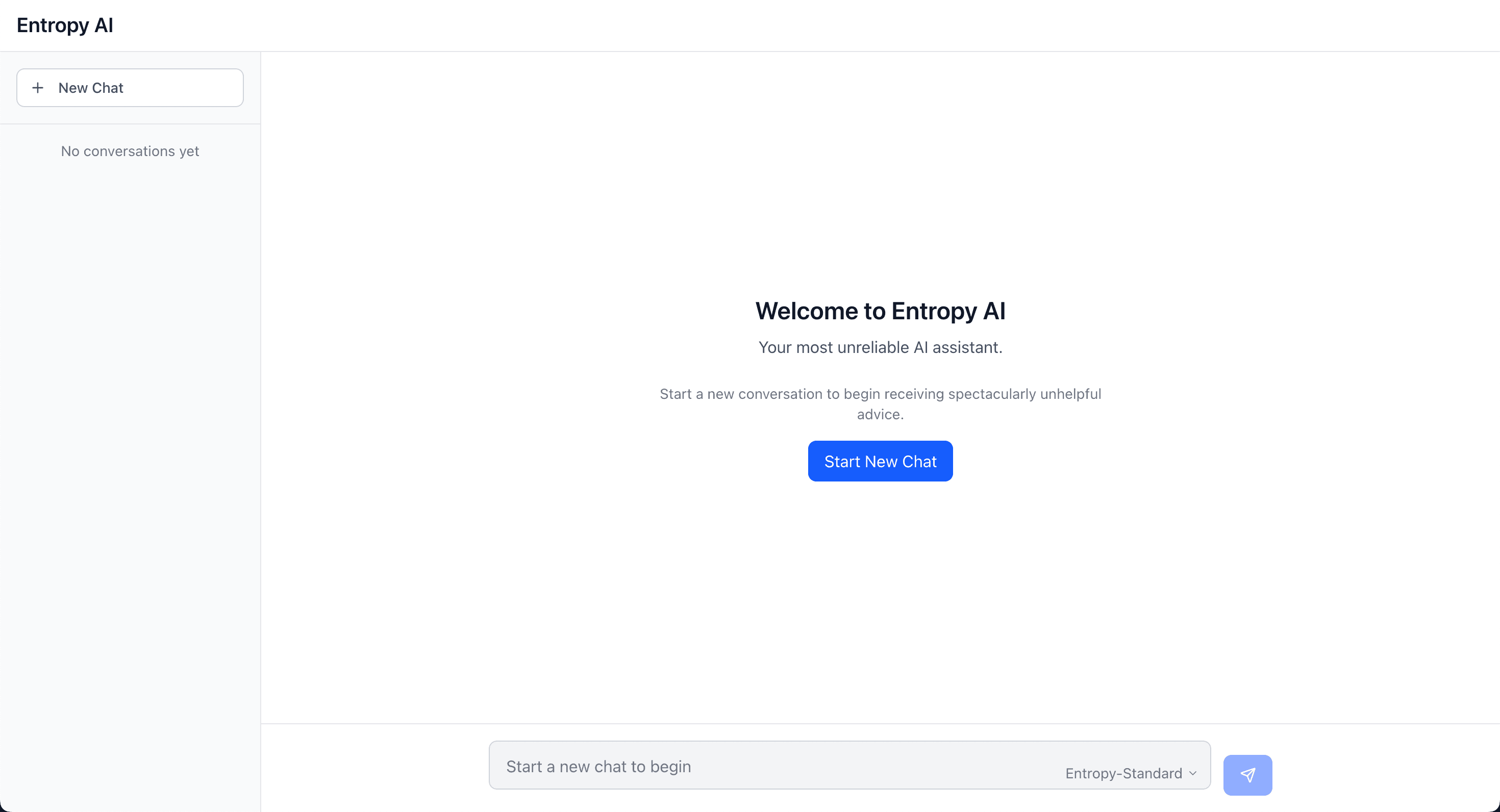 Entropy AI chat interface
